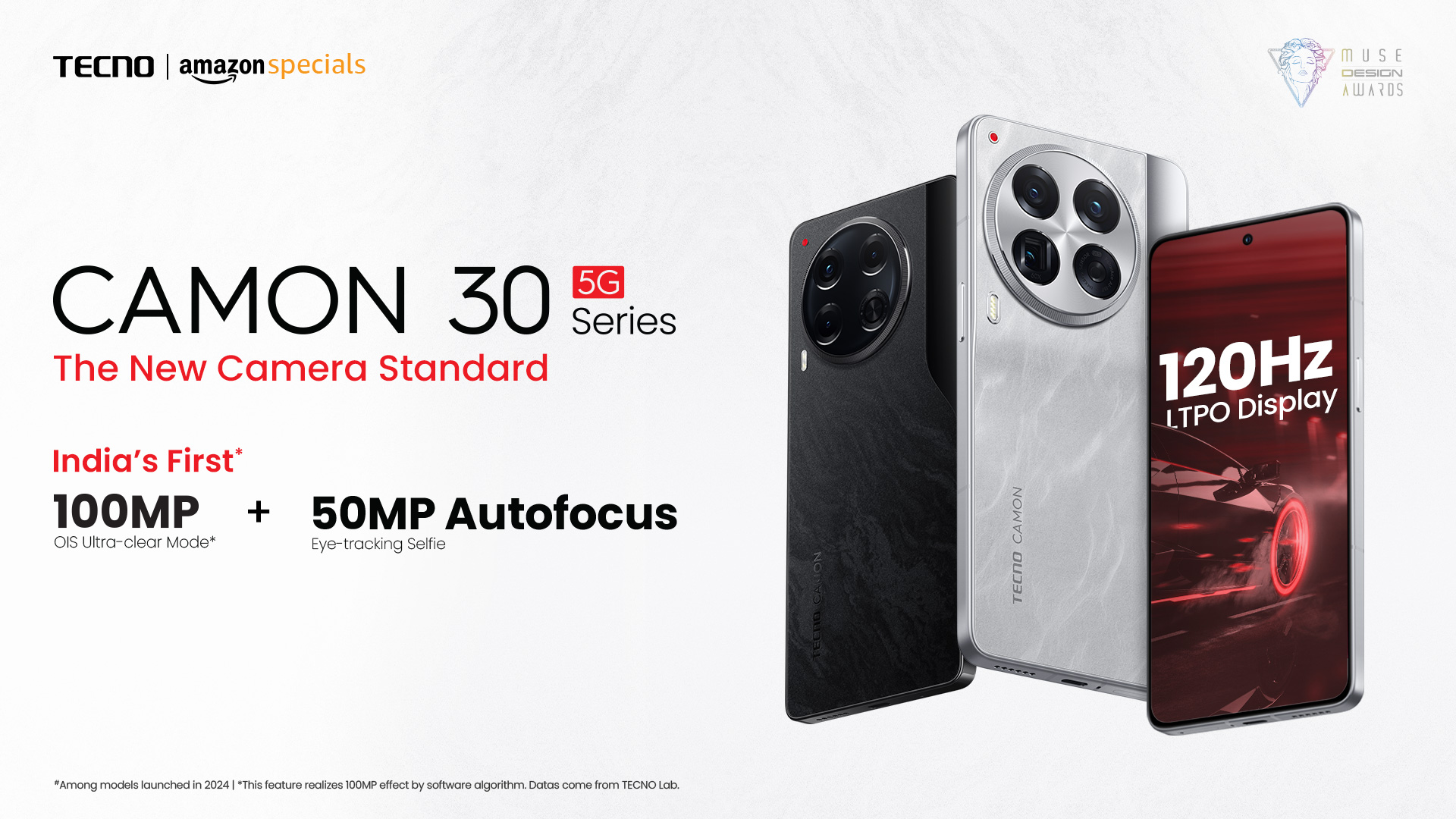 Tecno CAMON 30 5G (Uyuni Salt White, 8GB+256GB) | 100MP OIS Camera